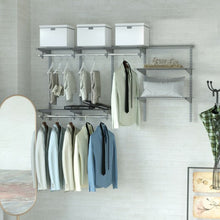 Load image into Gallery viewer, 3 to 6 ft Wall-Mounted Closet System Organizer Kit with Hang Rod -Gray
