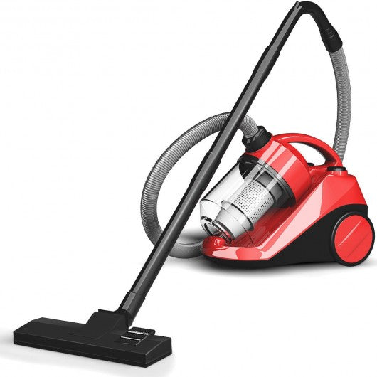 Bagless Cord Rewind Canister Vacuum Cleaner w/ Washable Filter