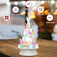 Load image into Gallery viewer, 14&quot; Pre-Lit Hand-Painted Ceramic Tabletop Christmas Tree
