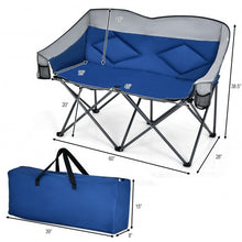 Load image into Gallery viewer, Folding Camping Chair with Bags and Padded Backrest-Blue
