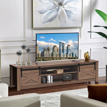 Load image into Gallery viewer, 65&quot; Flat Sliding Barn Door TV Stand-Coffee
