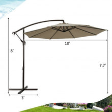 Load image into Gallery viewer, 10 Ft Patio Offset Hanging Umbrella with Easy Tilt Adjustment-Tan
