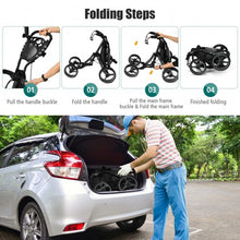 Load image into Gallery viewer, Lightweight Foldable Collapsible 4 Wheels Golf Push Cart-Gray
