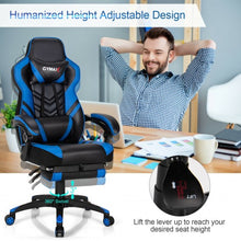 Load image into Gallery viewer, Adjustable Gaming Chair with Footrest for Home Office-Blue
