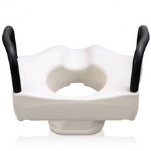 Load image into Gallery viewer, 5&quot; Medical Plastic Toilet Seat with Lock and Removable Armrests
