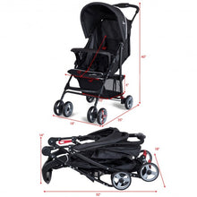 Load image into Gallery viewer, 5-Point Safety System Foldable Lightweight Baby Stroller-Black
