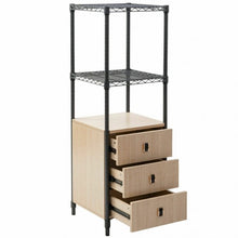 Load image into Gallery viewer, Freestanding Steel Frame Storage Tower with 3 Drawers Shelf
