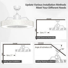 Load image into Gallery viewer, 23&quot; Ceiling Fan with LED Light and Remote Control-White
