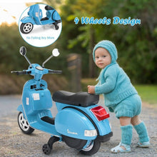 Load image into Gallery viewer, 6V Kids Ride on Vespa Scooter Motorcycle with Headlight-Blue

