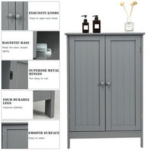 Load image into Gallery viewer, Bathroom Floor Storage Double Door Cupboard Cabinet-Gray

