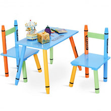 Load image into Gallery viewer, 3 pcs Playroom Crayon Kids Table &amp; Chairs Set
