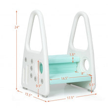 Load image into Gallery viewer, Kids Step Stool Learning Helper w/Armrest for Kitchen Toilet Potty Training-Blue
