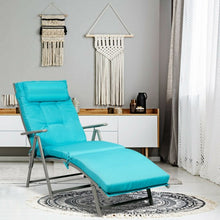 Load image into Gallery viewer, Outdoor Lightweight Folding Chaise Lounge Chair-Blue
