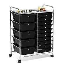 Load image into Gallery viewer, 15-Drawer Utility Rolling Organizer Cart Multi-Use Storage-Black
