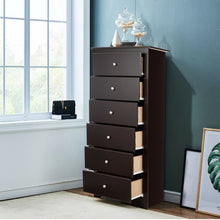Load image into Gallery viewer, 6 Drawers Chest Dresser Clothes Storage Bedroom Furniture Cabinet-Brown
