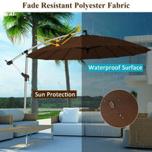 Load image into Gallery viewer, 10 Foot Patio Offset Umbrella Market Hanging Umbrella for Backyard Poolside Lawn Garden-Tan
