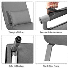 Load image into Gallery viewer, Folding 5 Position Convertible Armchair Couch with Pillow-Gray
