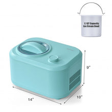 Load image into Gallery viewer, 1.1 QT Ice Cream Maker Automatic Frozen Dessert Machine with Spoon-Green

