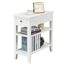 Load image into Gallery viewer, 3-Tier Nightstand Bedside Table Sofa Side with Double Shelves Drawer-White
