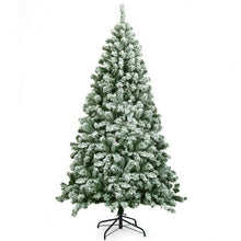 Load image into Gallery viewer, 6 Feet Snow Flocked Artificial Christmas Tree Hinged with 928 Tips
