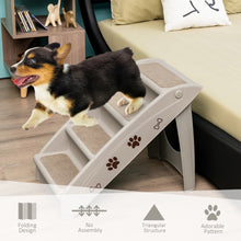 Load image into Gallery viewer, Collapsible Plastic Pet Stairs 4 Step Ladder for Small Dog and Cats-Gray
