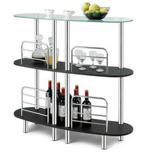 Load image into Gallery viewer, 3-tier Bar Cabinets Table with Tempered GlassTop
