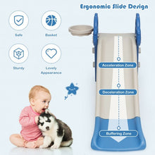 Load image into Gallery viewer, 3 in 1 Kids Slide Baby Play Climber Slide Set with Basketball Hoop -Blue
