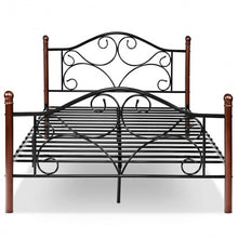 Load image into Gallery viewer, Full Size Steel Bed Frame with Stable Platform and Metal Slats-Black
