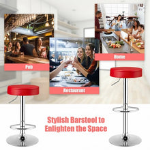 Load image into Gallery viewer, 1 PC Round Bar Stool Adjustable Swivel Pub Chair-Red
