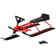 Load image into Gallery viewer, Snow Sled w/ Steering Wheel &amp; Double Brakes Pull Rope Slider
