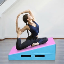 Load image into Gallery viewer, Incline Gymnastics Mat Wedge Ramp Gym Tumbling Exercise Mat-Pink &amp; Blue
