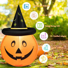 Load image into Gallery viewer, 4&#39; Halloween Inflatable Pumpkin Lantern with Hat
