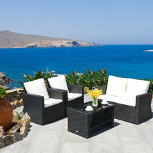 Load image into Gallery viewer, 4 Pcs Rattan Wicker Patio Conversation Furniture Set
