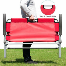 Load image into Gallery viewer, 2 Person Folding Camping Bench Portable Double Chair-Red
