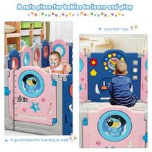 Load image into Gallery viewer, 18-Panel Portable Indoor Outdoor Play Fence with Educational Toys
