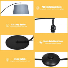 Load image into Gallery viewer, Arc Sturdy Base Modern Floor Lamp with Hanging Lampshade-Black
