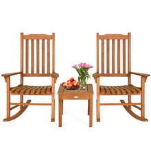 Load image into Gallery viewer, 3 pcs Eucalyptus Rocking Chair Set with Coffee Table
