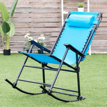 Load image into Gallery viewer, Zero Gravity Folding Rocking Chair Rocker Porch-Navy
