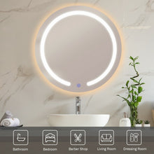 Load image into Gallery viewer, 20&quot; LED Touch Button Wall Mount Bathroom Round Mirror

