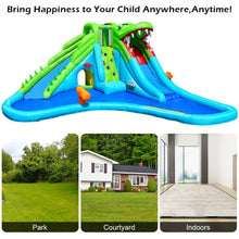 Load image into Gallery viewer, Crocodile Inflatable Water Slide Climbing Wall Bounce House
