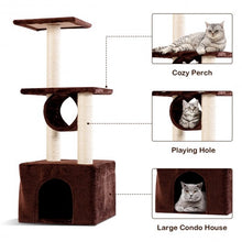 Load image into Gallery viewer, 37&quot; Cat Tree Condo Scratch Post Kitten Pet House-Coffee
