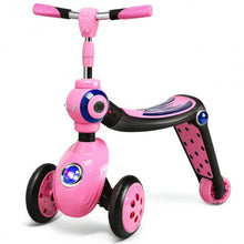 Load image into Gallery viewer, 2-in-1 Kick Scooter Balance Trike With 3 Wheel -Pink

