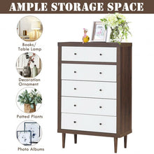 Load image into Gallery viewer, 5 Drawer Dresser Wood Chest of Storage Cabinet Organizer
