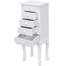 Load image into Gallery viewer, Wood Freestanding Armoire Storage Jewelry Cabinet
