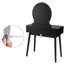 Load image into Gallery viewer, Dressing Table Vanity Makeup Set with Mirror Cushioned Stool Additional Storage

