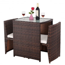 Load image into Gallery viewer, 3 pcs Cushioned Outdoor Wicker Patio Set
