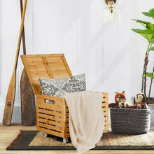 Load image into Gallery viewer, Bamboo Hanging and Rolling File Storage Organizer-Natural
