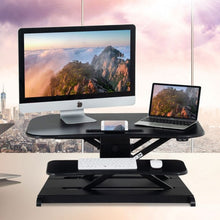 Load image into Gallery viewer, 2-Tier Sit to Stand Desk with Keyboard Tray Deck-Black
