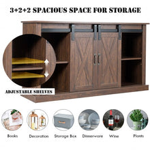 Load image into Gallery viewer, Sliding Barn Door TV Stand with Storage-Brown
