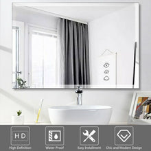 Load image into Gallery viewer, 24&quot; x 36&quot; Rectangle Wall Mounted Bathroom Beveled Mirror
